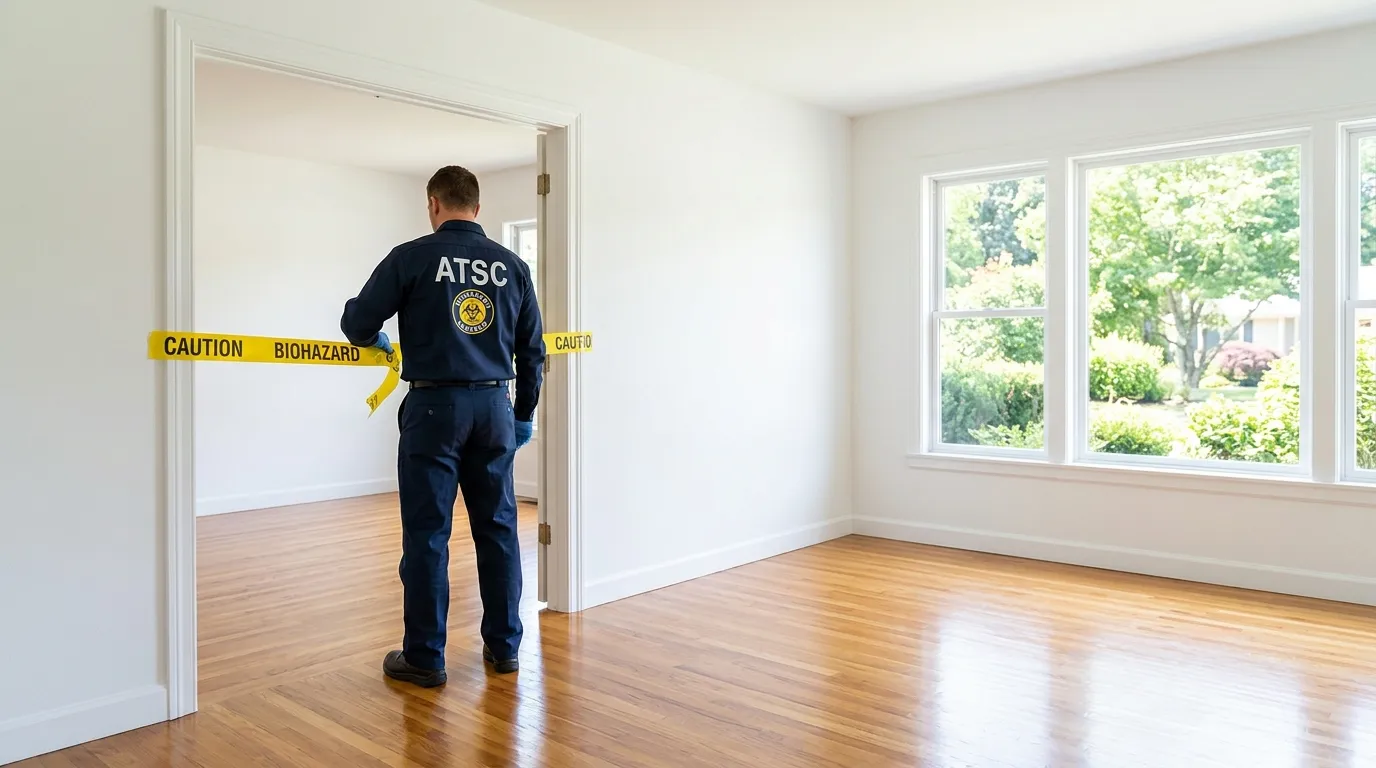 Certified biohazard cleanup crew performing Decomposition Cleanup in Little Ferry